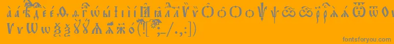 フォントOrthodox.TtUcs8Р Р°Р·СЂСЏРґРѕС‡РЅС‹Р№ – オレンジの背景に灰色の文字